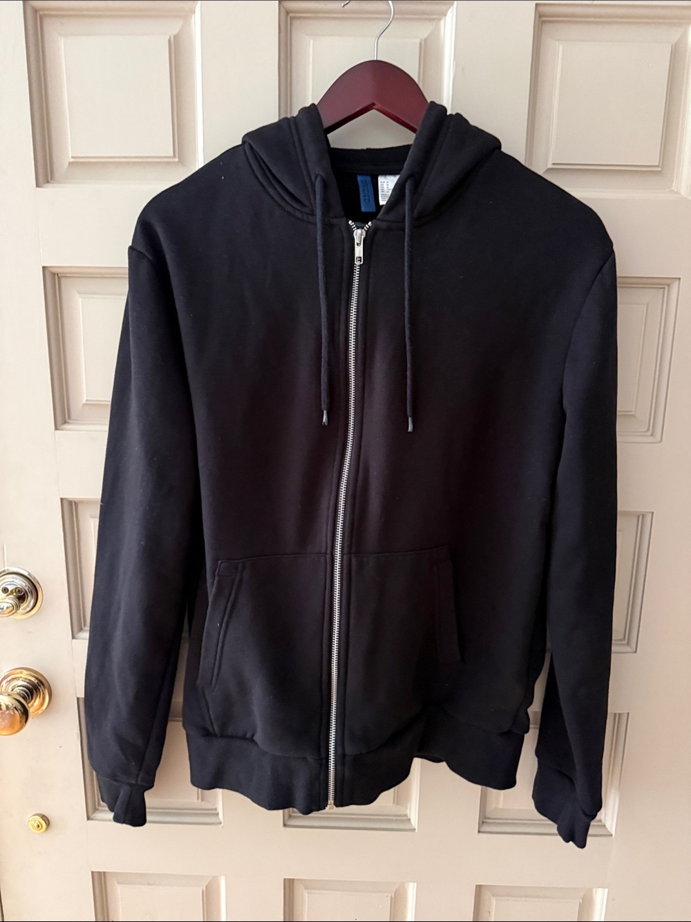 H&M Men's Black Zip-Up Hoodie Sweatshirt